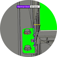 normal distance circle