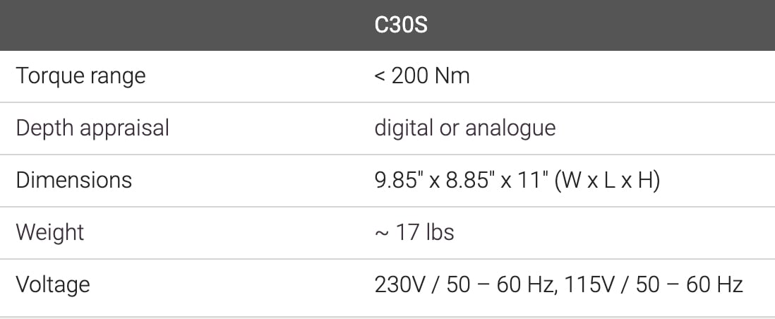 C30S - Specs